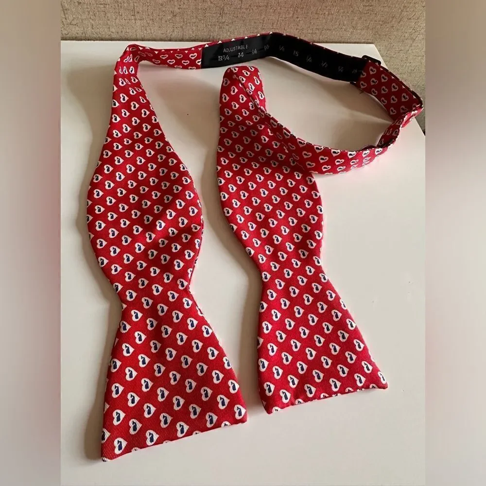 Vineyard Vines Red Hearts Silk Bow Tie for Kids - Playful & Charming